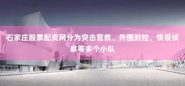 石家庄股票配资网分为突击营救、外围封控、情报侦察等多个小队